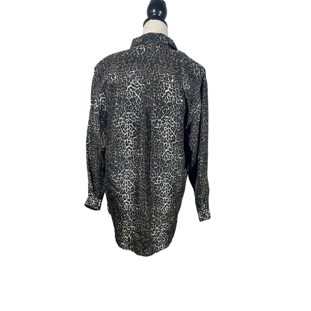 Jeri Marque New York 100% Silk Cheetah Print Women’s Blouse, size M Pre-Loved! - Picture 3 of 8